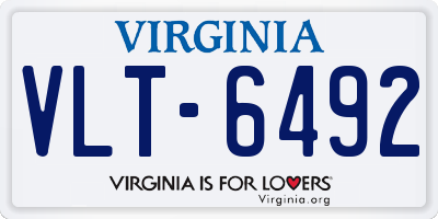 VA license plate VLT6492