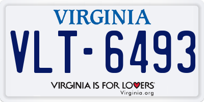 VA license plate VLT6493