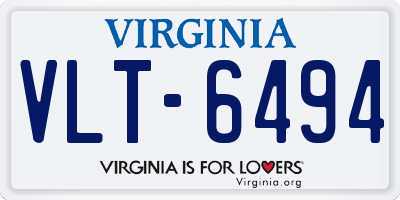 VA license plate VLT6494