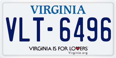 VA license plate VLT6496