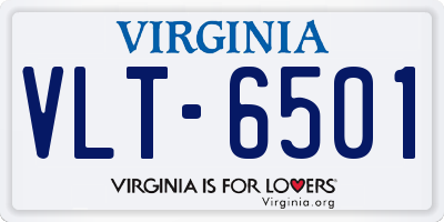 VA license plate VLT6501