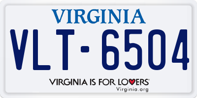 VA license plate VLT6504