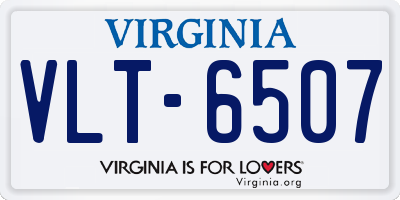 VA license plate VLT6507
