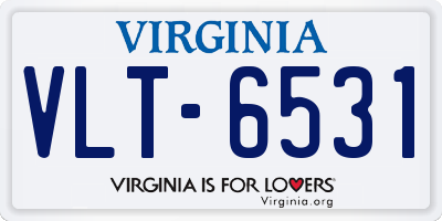VA license plate VLT6531