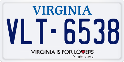 VA license plate VLT6538