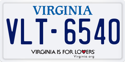 VA license plate VLT6540