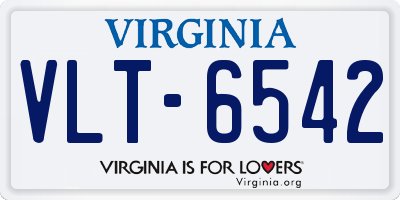 VA license plate VLT6542