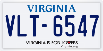 VA license plate VLT6547