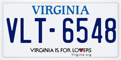 VA license plate VLT6548