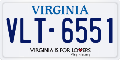 VA license plate VLT6551