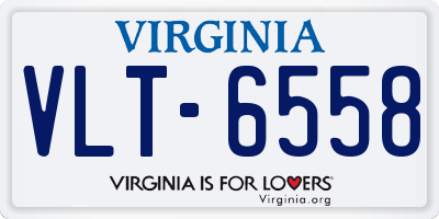 VA license plate VLT6558