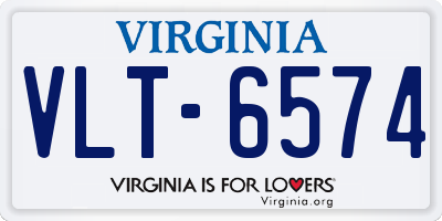 VA license plate VLT6574