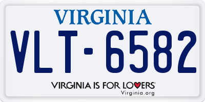 VA license plate VLT6582