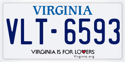 VA license plate VLT6593