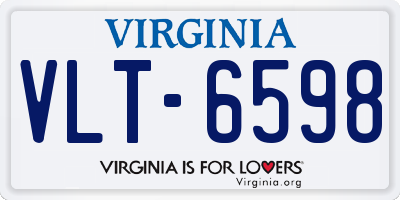 VA license plate VLT6598