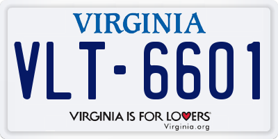 VA license plate VLT6601
