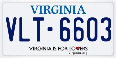 VA license plate VLT6603