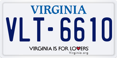 VA license plate VLT6610