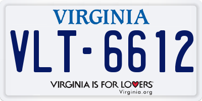 VA license plate VLT6612