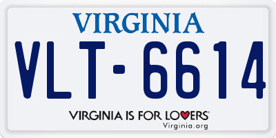 VA license plate VLT6614