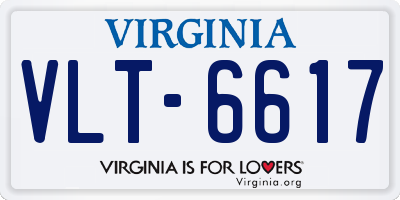 VA license plate VLT6617