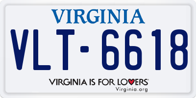 VA license plate VLT6618