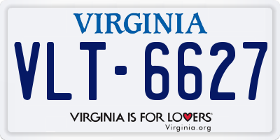 VA license plate VLT6627