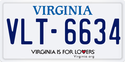 VA license plate VLT6634