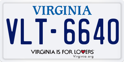 VA license plate VLT6640