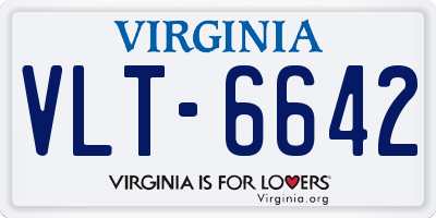 VA license plate VLT6642