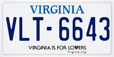 VA license plate VLT6643