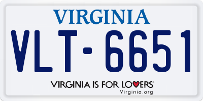 VA license plate VLT6651