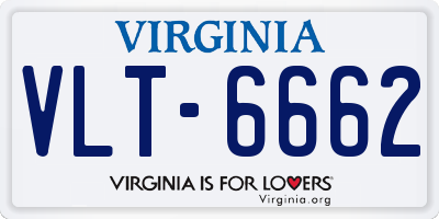 VA license plate VLT6662