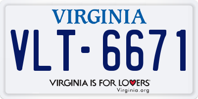VA license plate VLT6671