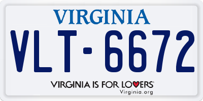 VA license plate VLT6672