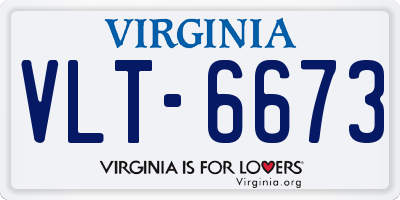 VA license plate VLT6673