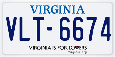 VA license plate VLT6674