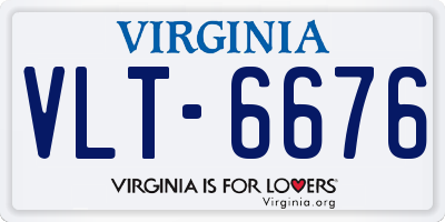 VA license plate VLT6676