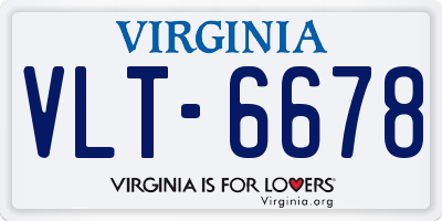 VA license plate VLT6678