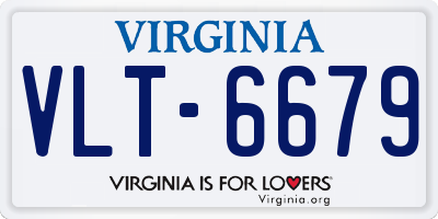 VA license plate VLT6679