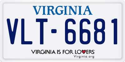 VA license plate VLT6681