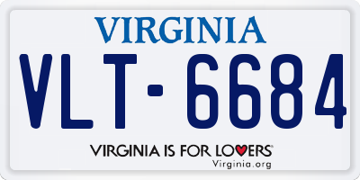 VA license plate VLT6684