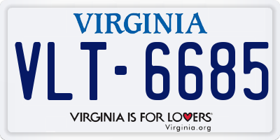 VA license plate VLT6685