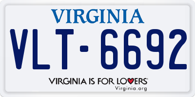 VA license plate VLT6692