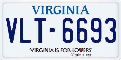 VA license plate VLT6693