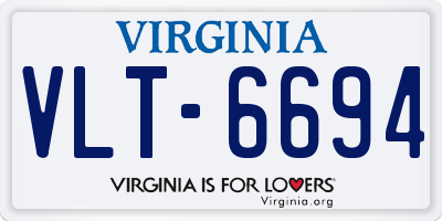 VA license plate VLT6694