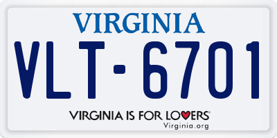 VA license plate VLT6701