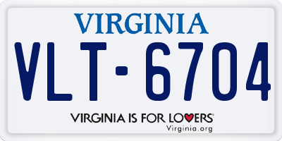 VA license plate VLT6704