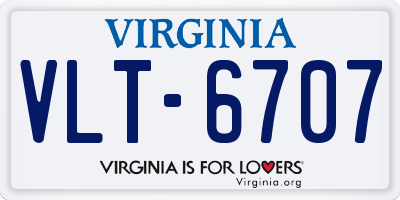 VA license plate VLT6707
