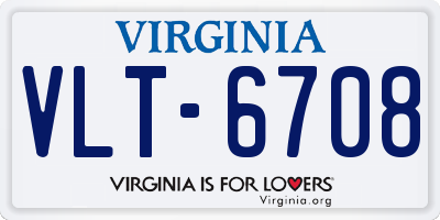 VA license plate VLT6708